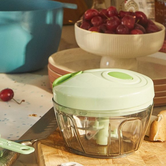 🆕 Epare Mini Vegetable Chopper in Clear and Mint Green - Picture 4 of 4